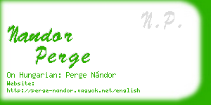 nandor perge business card
